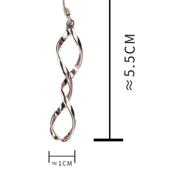 Twist Drop Earrings Silver Plated - Picture 4 of 8